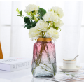 flor de jarrón de vidrio acanalado para la decoración del hogar